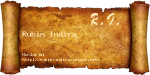 Rubin Indira névjegykártya